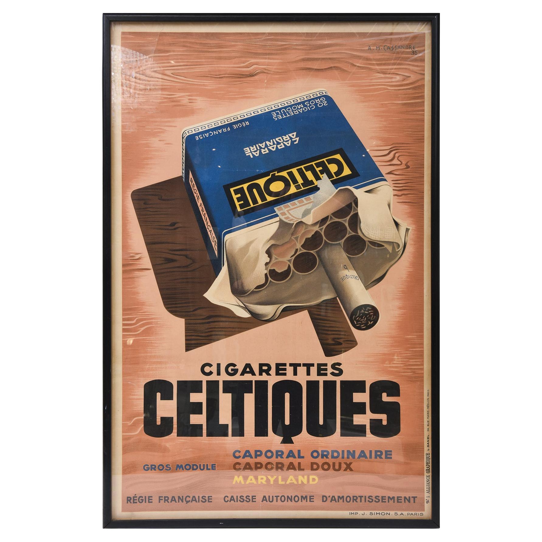Vintage signiert Französisch Stone Lithographie Celtiques Poster von A.M. Cassandre im Angebot