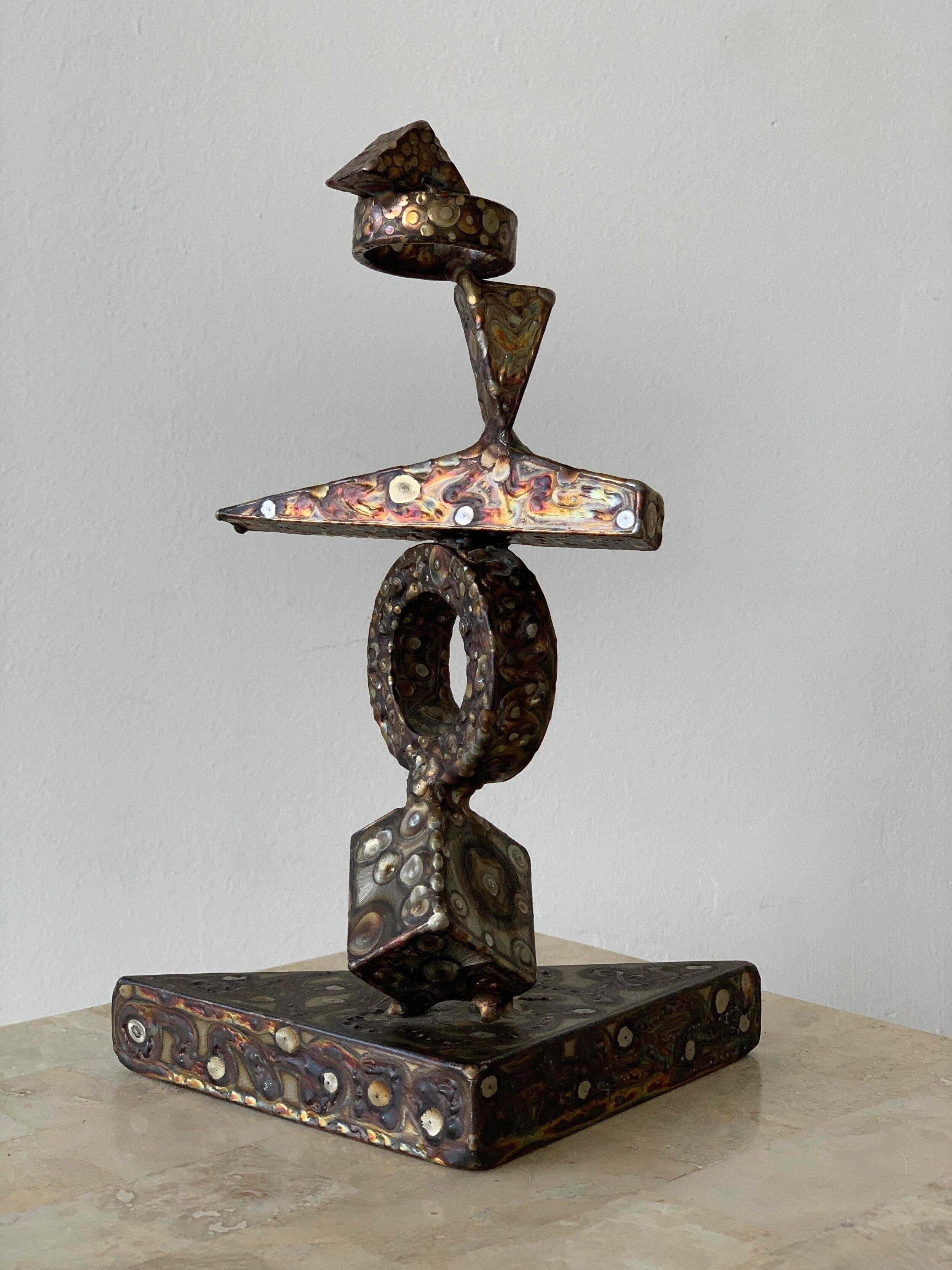 Vintage Signed George Kafka Brutalist Steel Sculpture, circa 1973 In Excellent Condition For Sale In Long Island City, NY