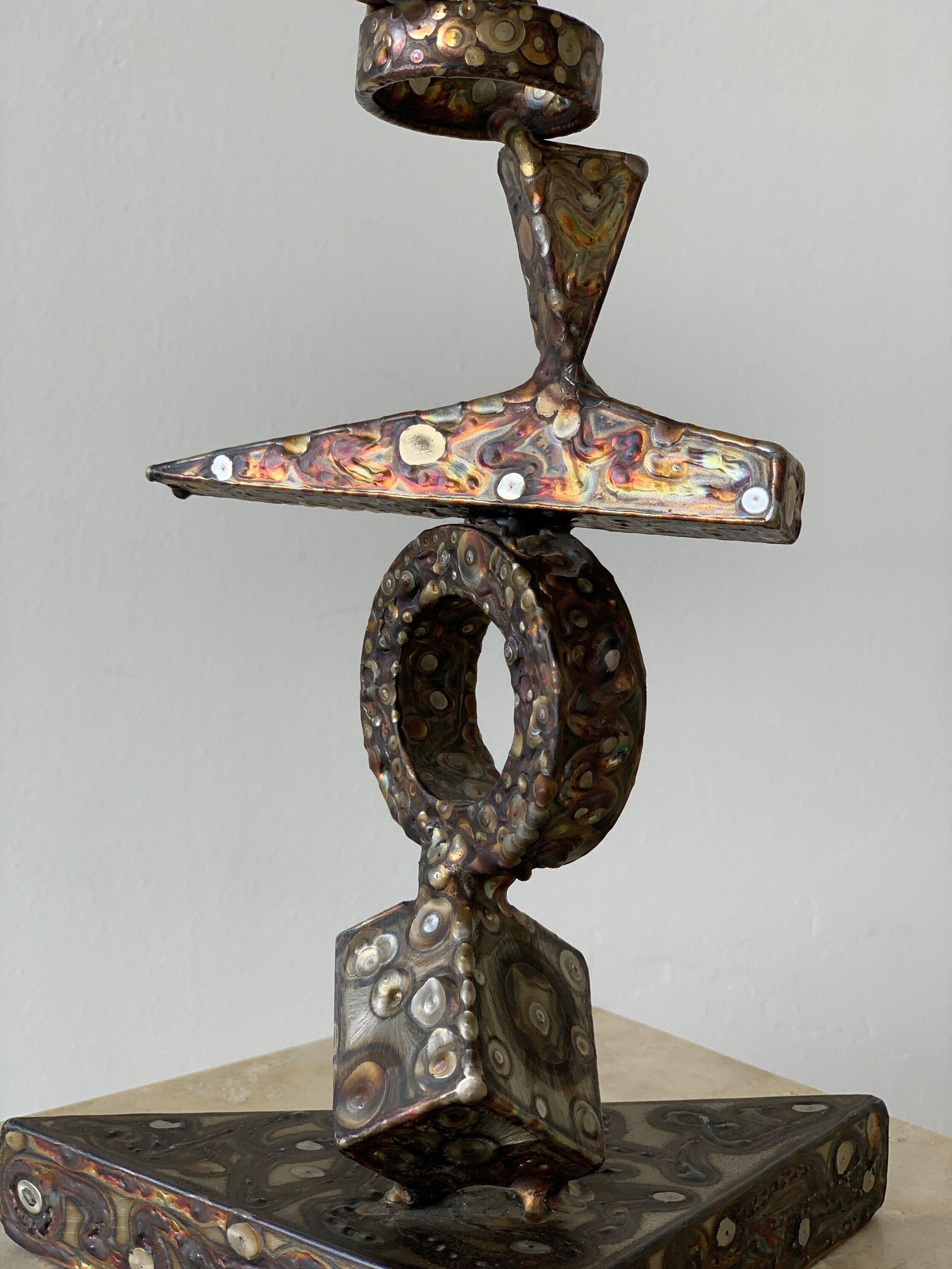 Vintage Signed George Kafka Brutalist Steel Sculpture, circa 1973 For Sale 2