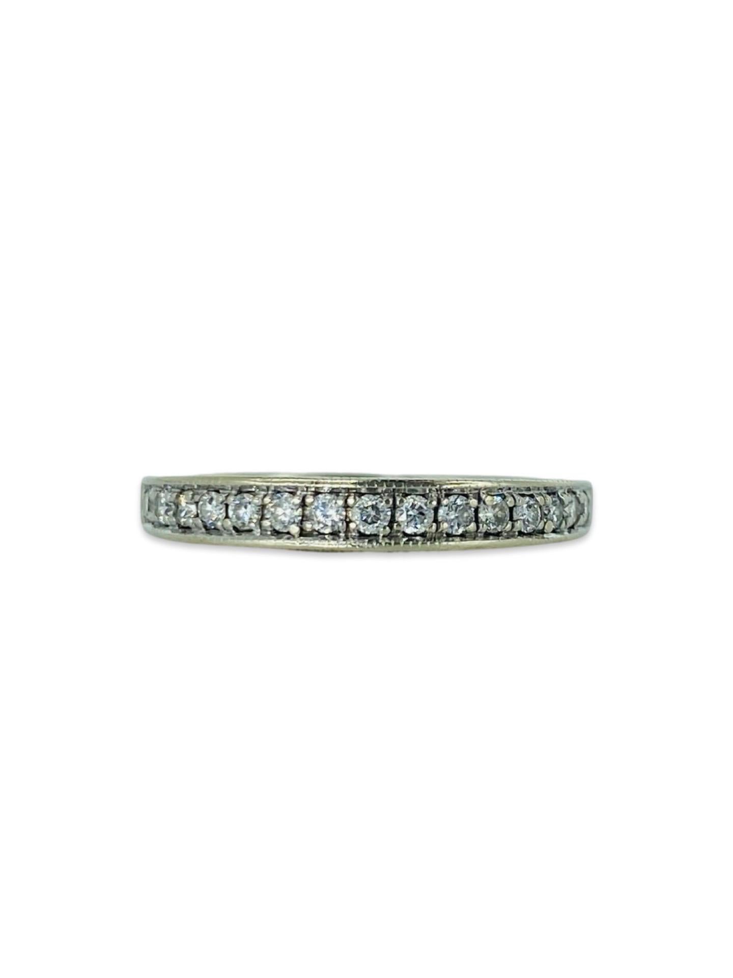 Vintage Signed GIA Certified 0.50 Carat E/VS2 Diamond Center Engagement Ring Set For Sale 6