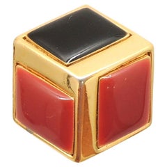 Retro Signed Givenchy 1980 3d Cube Brooch