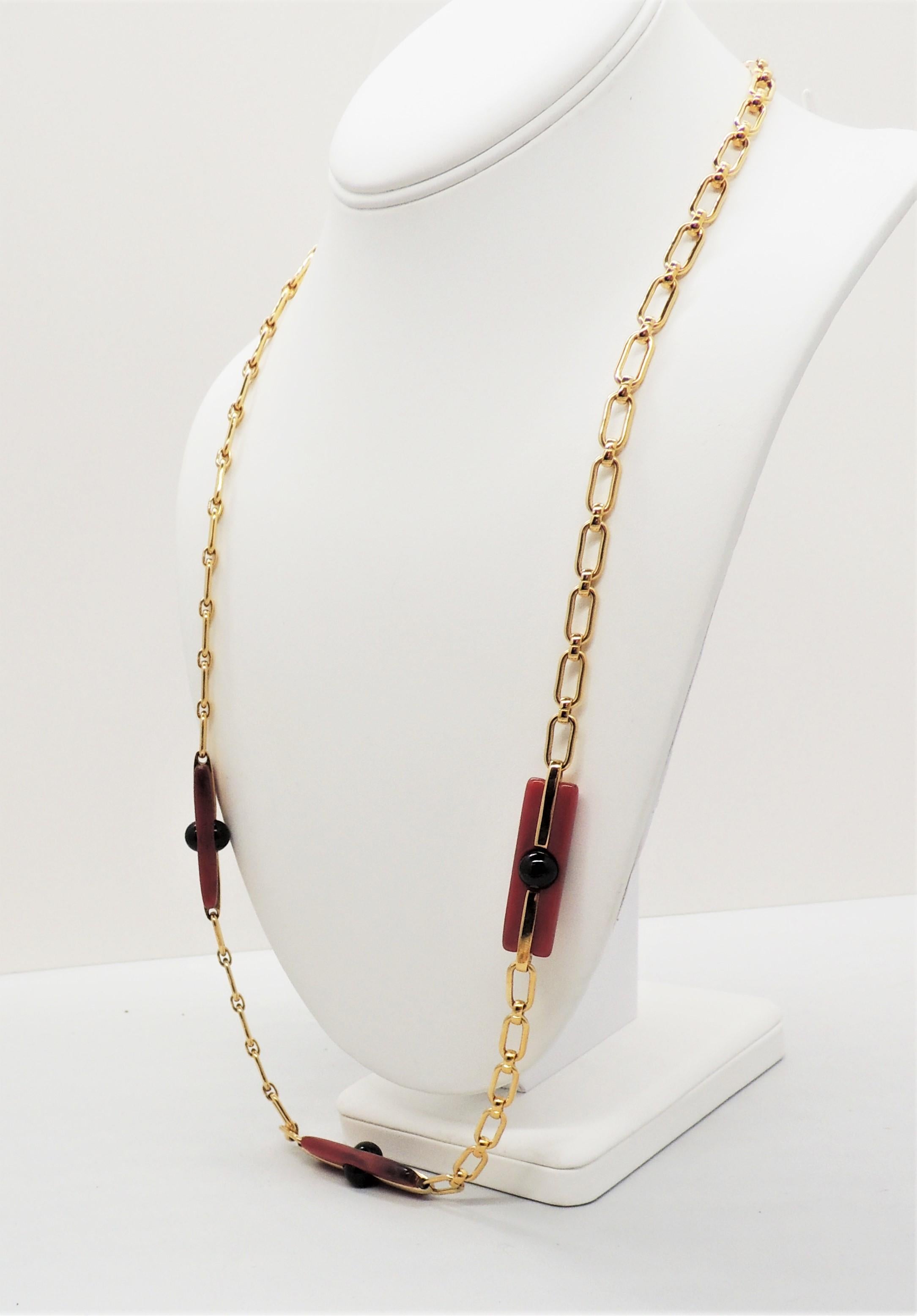 Vintage Signed Givenchy Modernist Lucite Sautoir Necklace For Sale 3