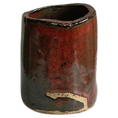 Vintage Signed Handmade Glazed Ceramic Vase