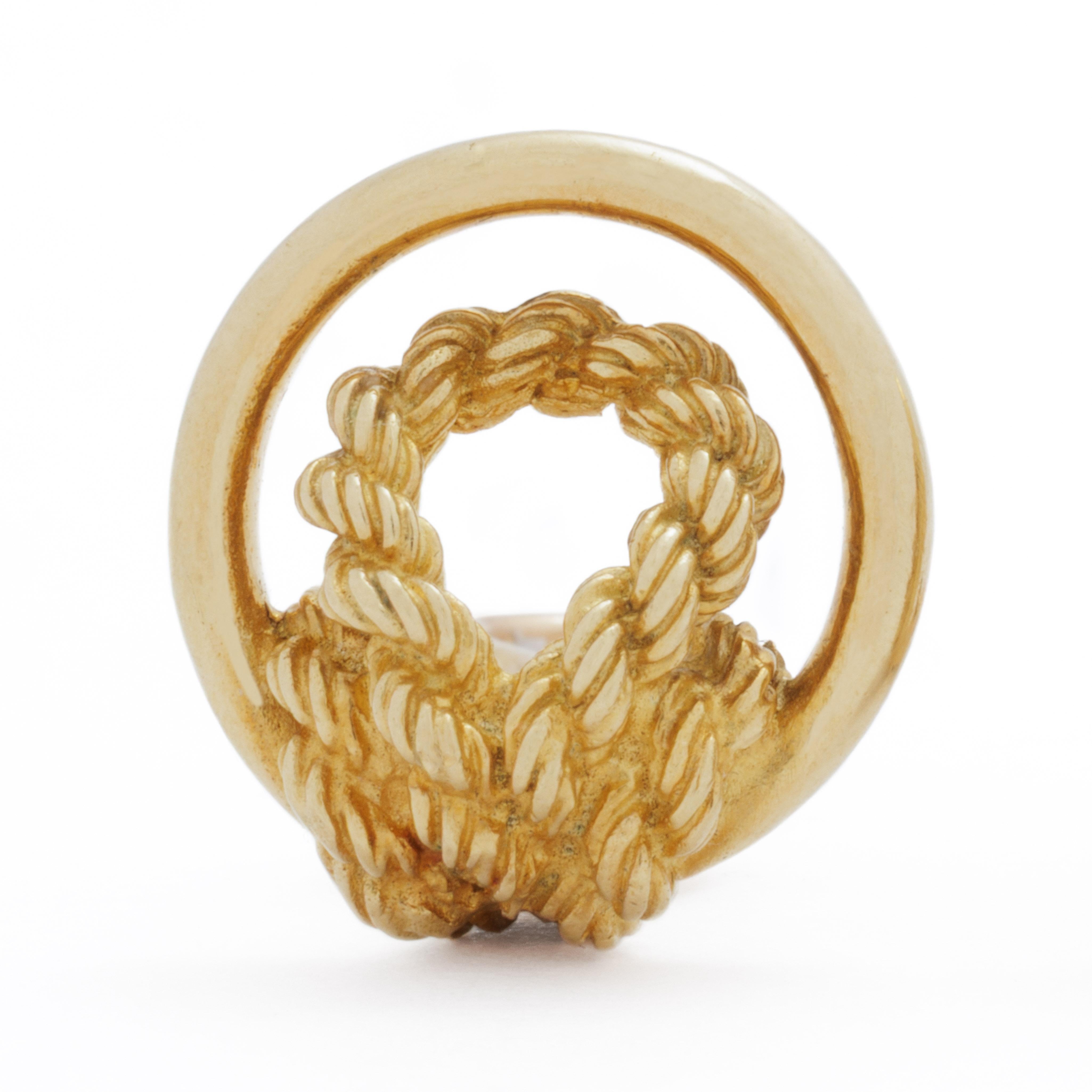 da uomo o donna Orecchini a corda d'epoca firmati Hermès in oro giallo 18 carati in vendita