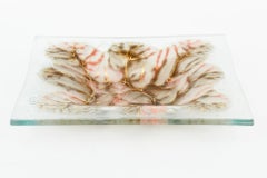 Vintage firmato Higgins Glass ciotola albero Branch MCM Marrone, Corallo, Oro