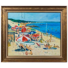 Antique Signed Impressionist Beach Painting