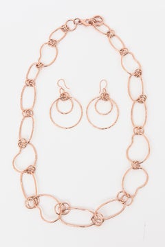 Vintage Ippolita Rose Gold Over Sterling Silver Loop Necklace With Earrings