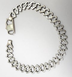 Vintage Signed Israel Sterling Silver Link Bracelet