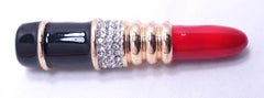 Vintage Signed KJL Kenneth Lane Famous Lipstick Brooch