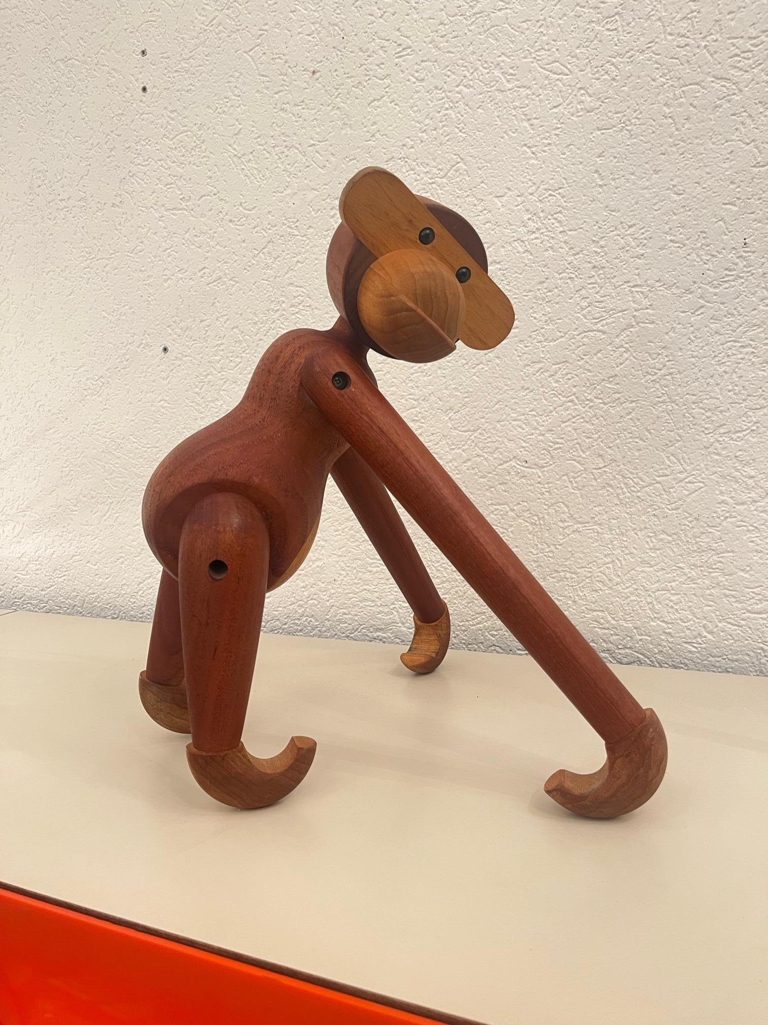 Vintage Signed Largest Teak Articulated Monkey by Kay Bojesen, Denmark ca. 1952 For Sale 9