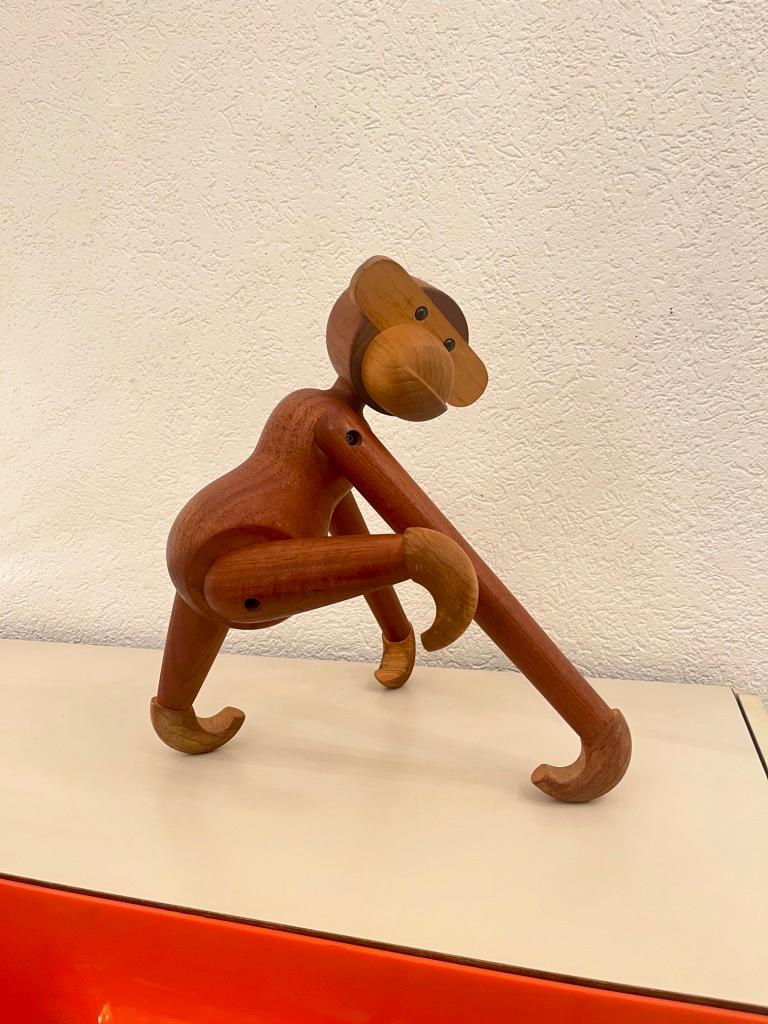 Vintage Signed Largest Teak Articulated Monkey by Kay Bojesen, Denmark ca. 1952 For Sale 9
