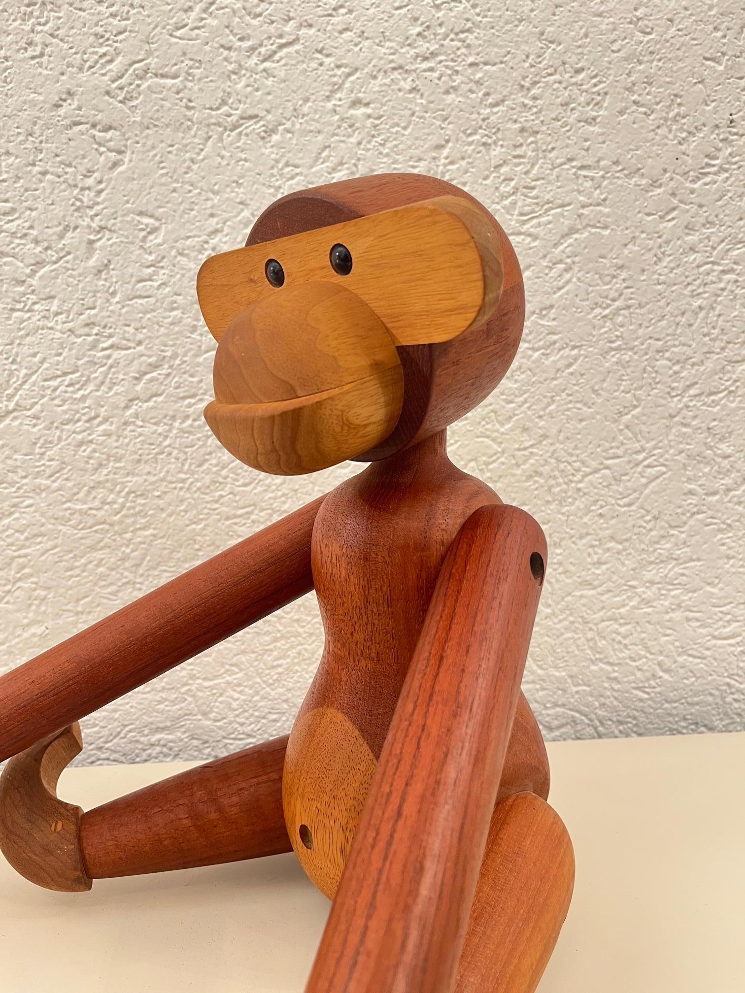 Vintage Signé Largest Teak Articulated Monkey by Kay Bojesen, Denmark ca 1952 Bon état - En vente à Geneva, CH