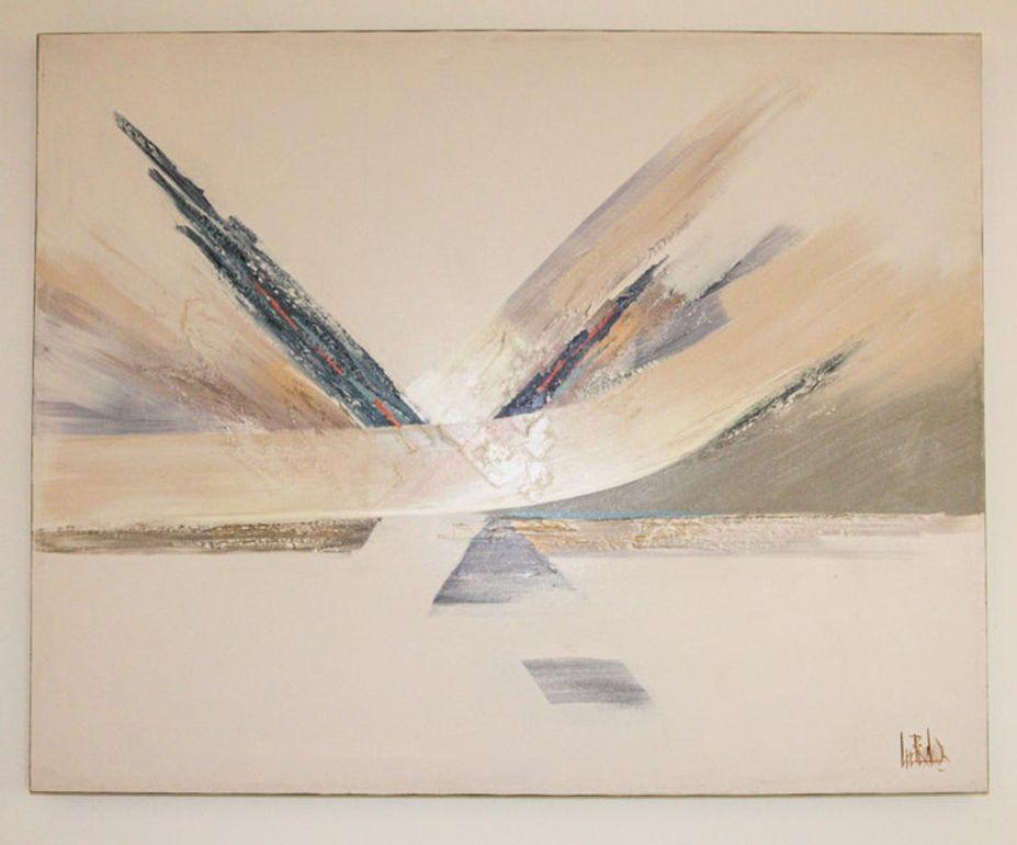 Vintage Signed Lee Reynolds Studio Textured Abstract Painting For Sale 6