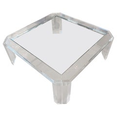 Vintage Signed Les Prismatiques Lucite
Glass Cocktail Coffee Table