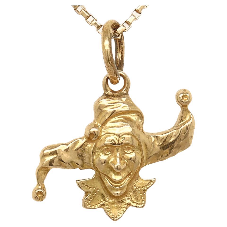 Vintage Signed LGB 14K Gold Figural Jester's or Clown Charm for a Bracelet