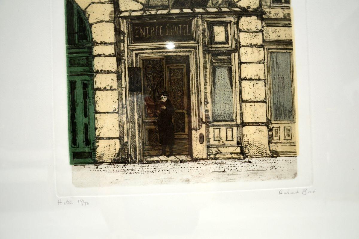 Signierte Lithographie von Richard Beer, Vintage (Moderne der Mitte des Jahrhunderts) im Angebot