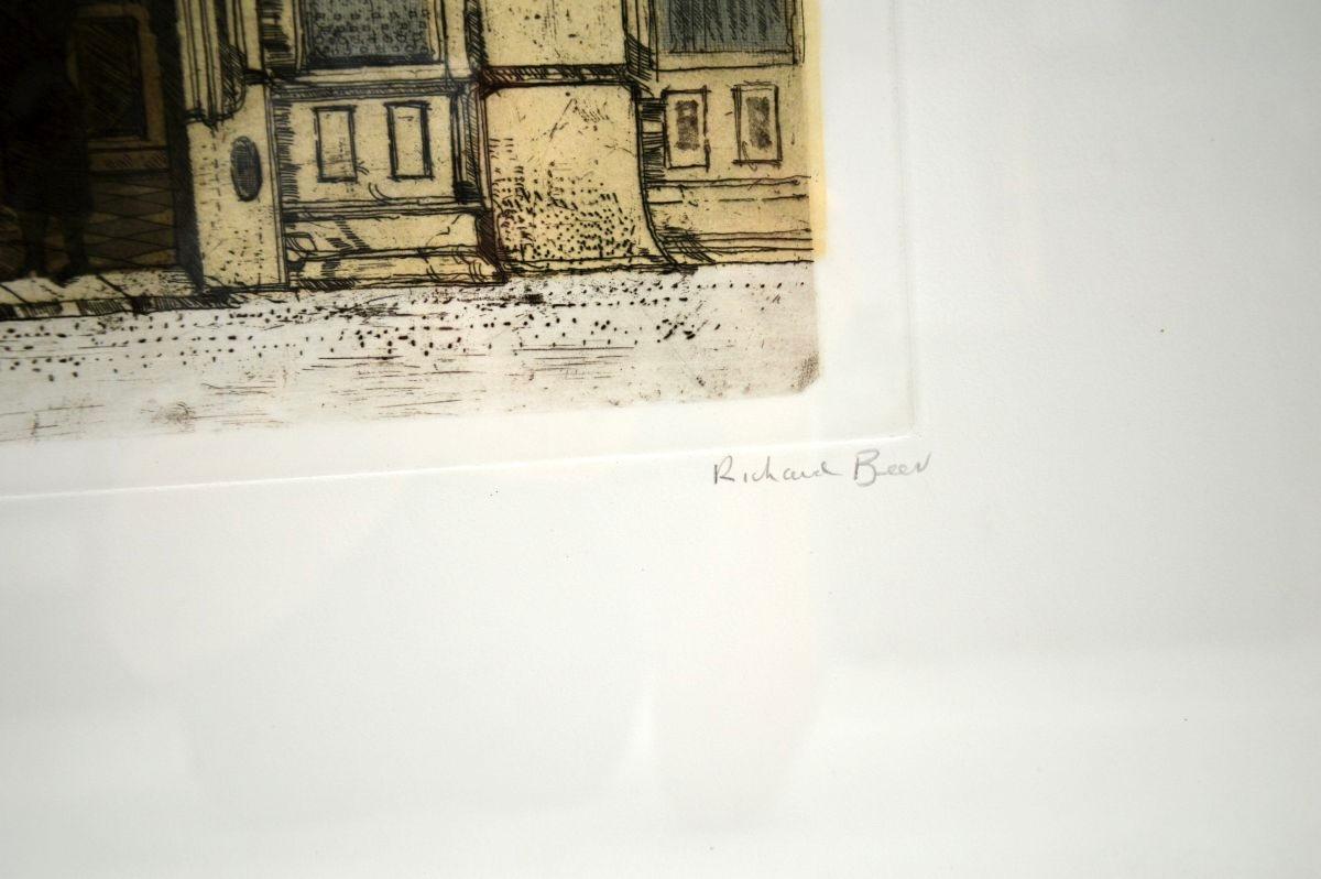 Signierte Lithographie von Richard Beer, Vintage im Zustand „Gut“ im Angebot in London, GB