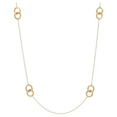 Vintage Signed Marco Bicego 18k Gold 36" Interlocking Link Necklace