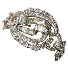 Vintage Signed Mazer Magnificent Center Clear Crystal Bracelet