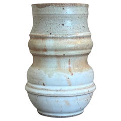 Signierte Vintage-Vase aus glasierter Keramik im organischen Stil der Mitte des Jahrhunderts.