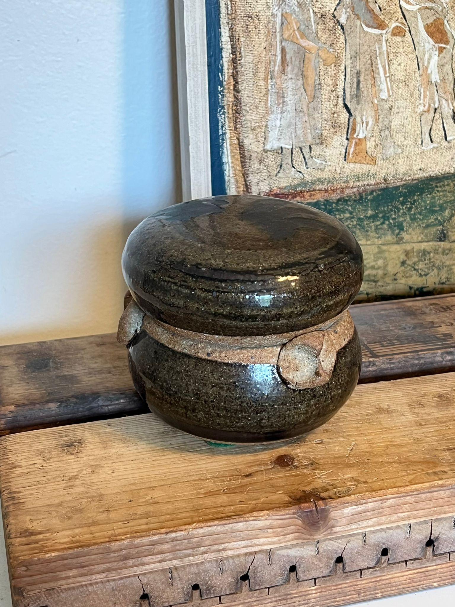 Mid-Century moderno Vaso da studio vintage firmato in stile mid century modern 2 pezzi in vendita