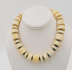 Vintage Signed Monet Beaded Ad Piece Necklace, 1982