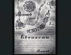 Vintage Signed Monet Etruscan Floral Necklace, 1939