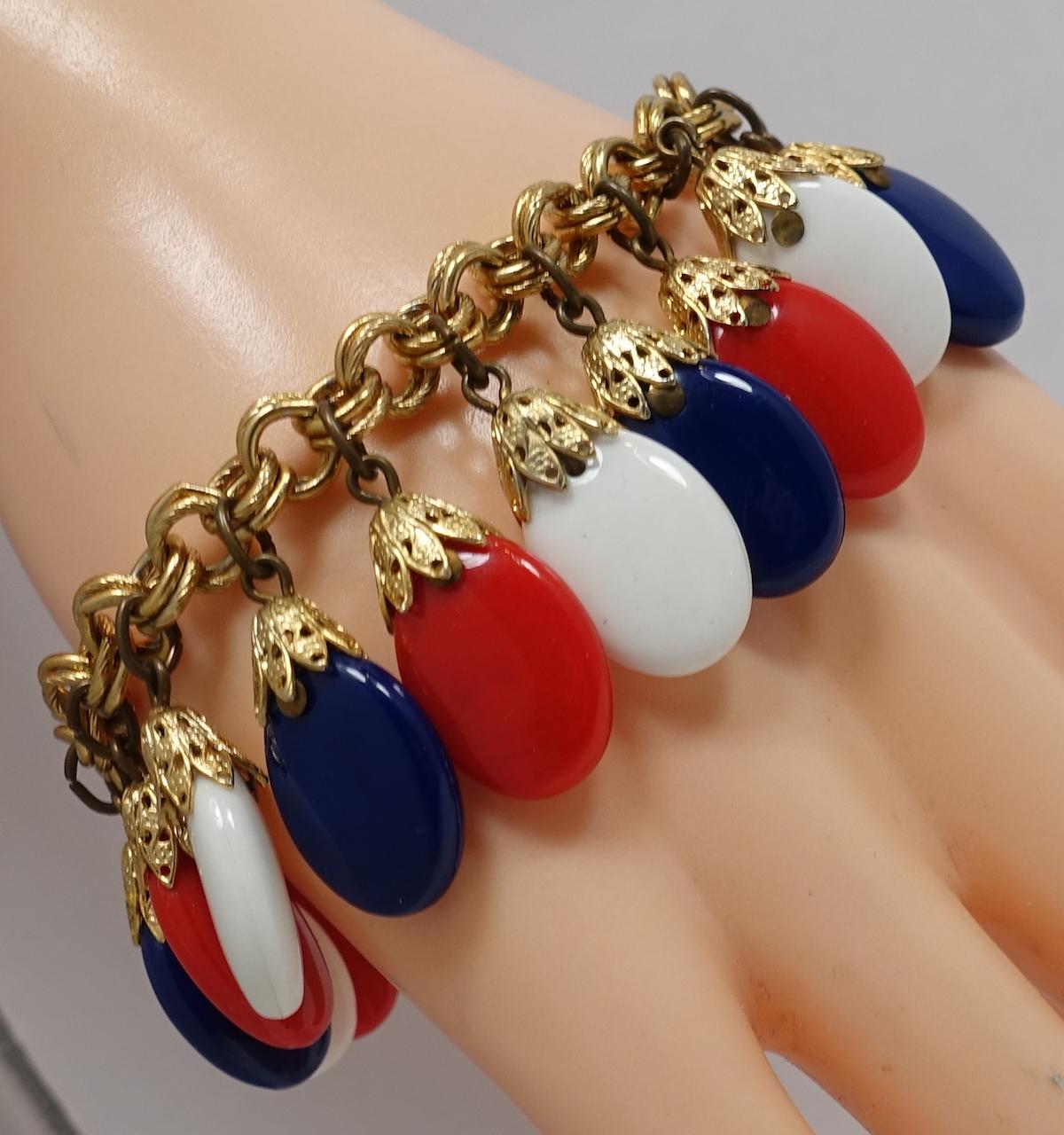 red white and blue bracelet