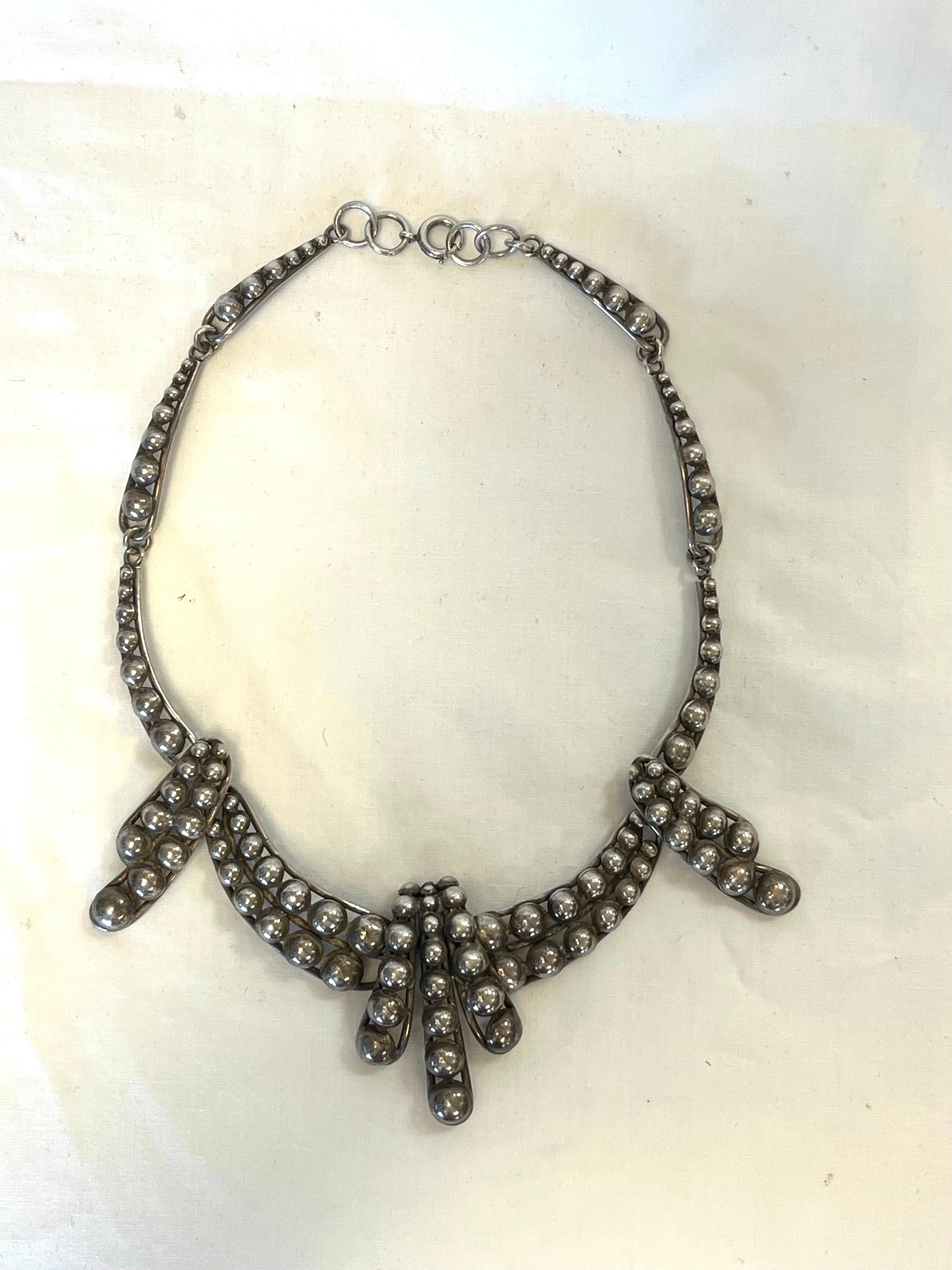 Vintage Signed Napier Sterling Silver Modernist Style Choker or Collar Necklace For Sale 7