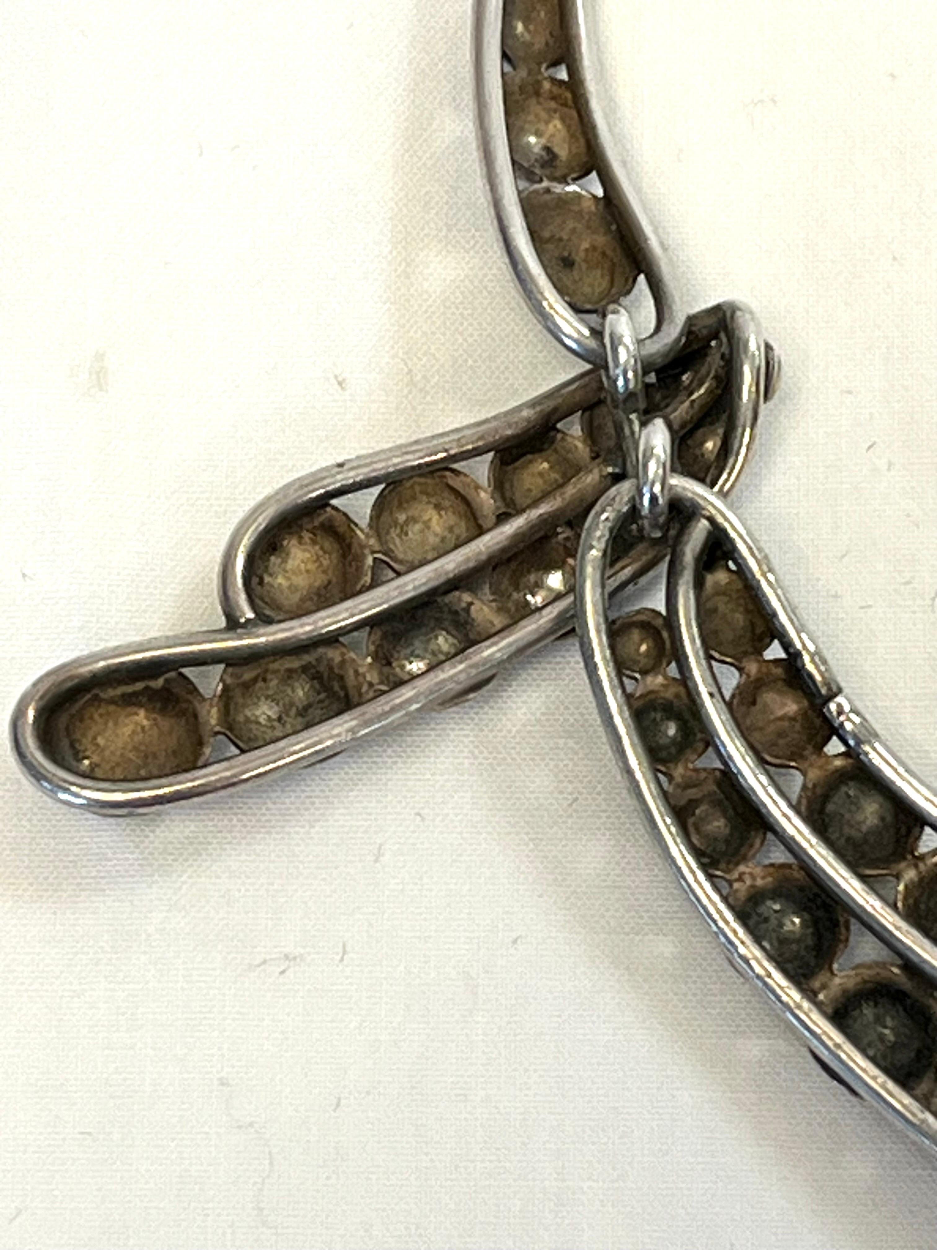 Collier ras du cou ou collier vintage en argent sterling de style moderniste signé Napier Bon état - En vente à Atlanta, GA
