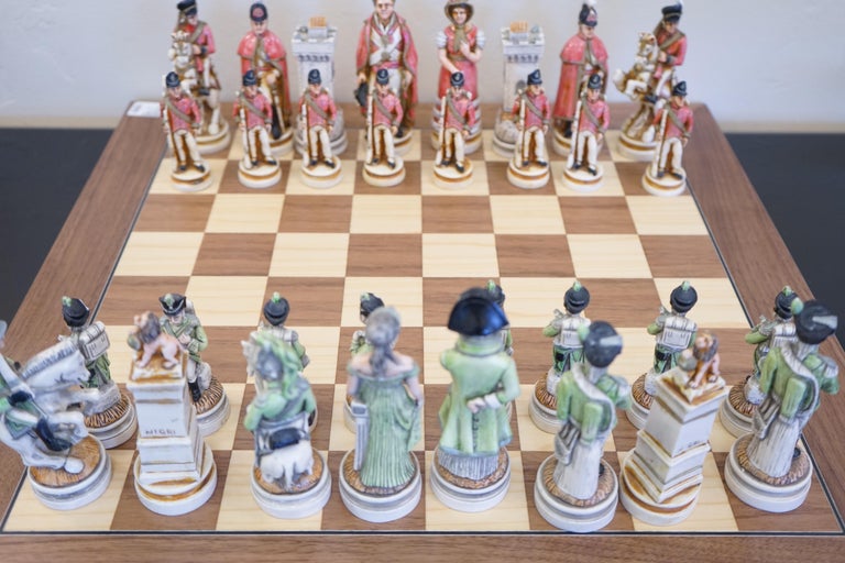 Vintage Signed Nigri Napoleon "Battle of Waterloo" Chess Set at 1stDibs