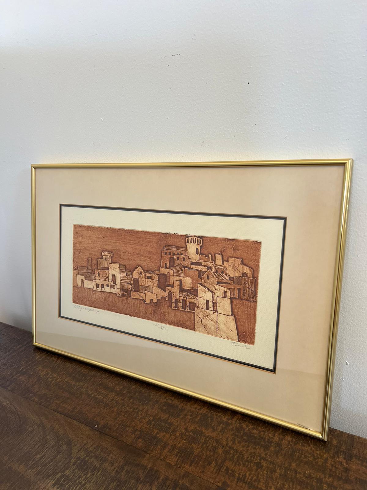 Signierter, nummerierter und gerahmter Soicher Marin Inc Cityscape-Druck von David (Moderne der Mitte des Jahrhunderts) im Angebot