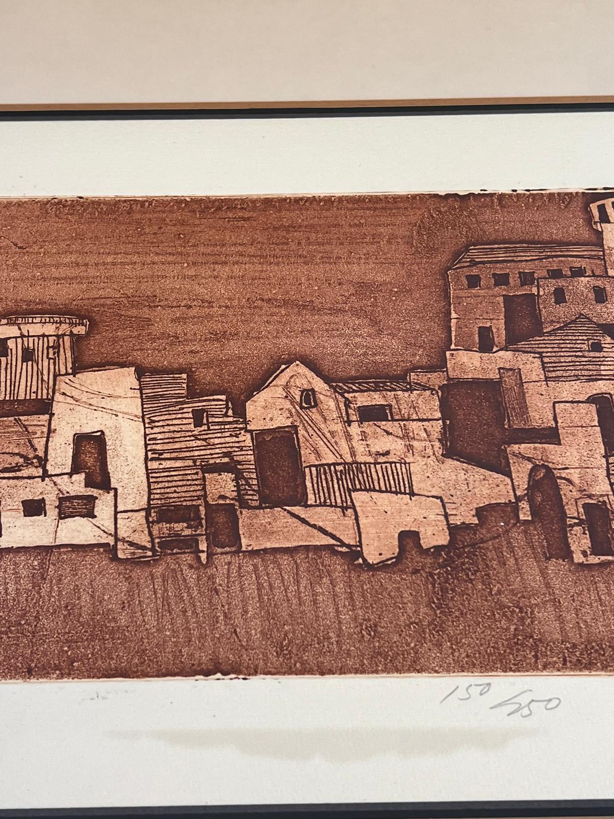 Signierter, nummerierter und gerahmter Soicher Marin Inc Cityscape-Druck von David im Zustand „Gut“ im Angebot in Seattle, WA