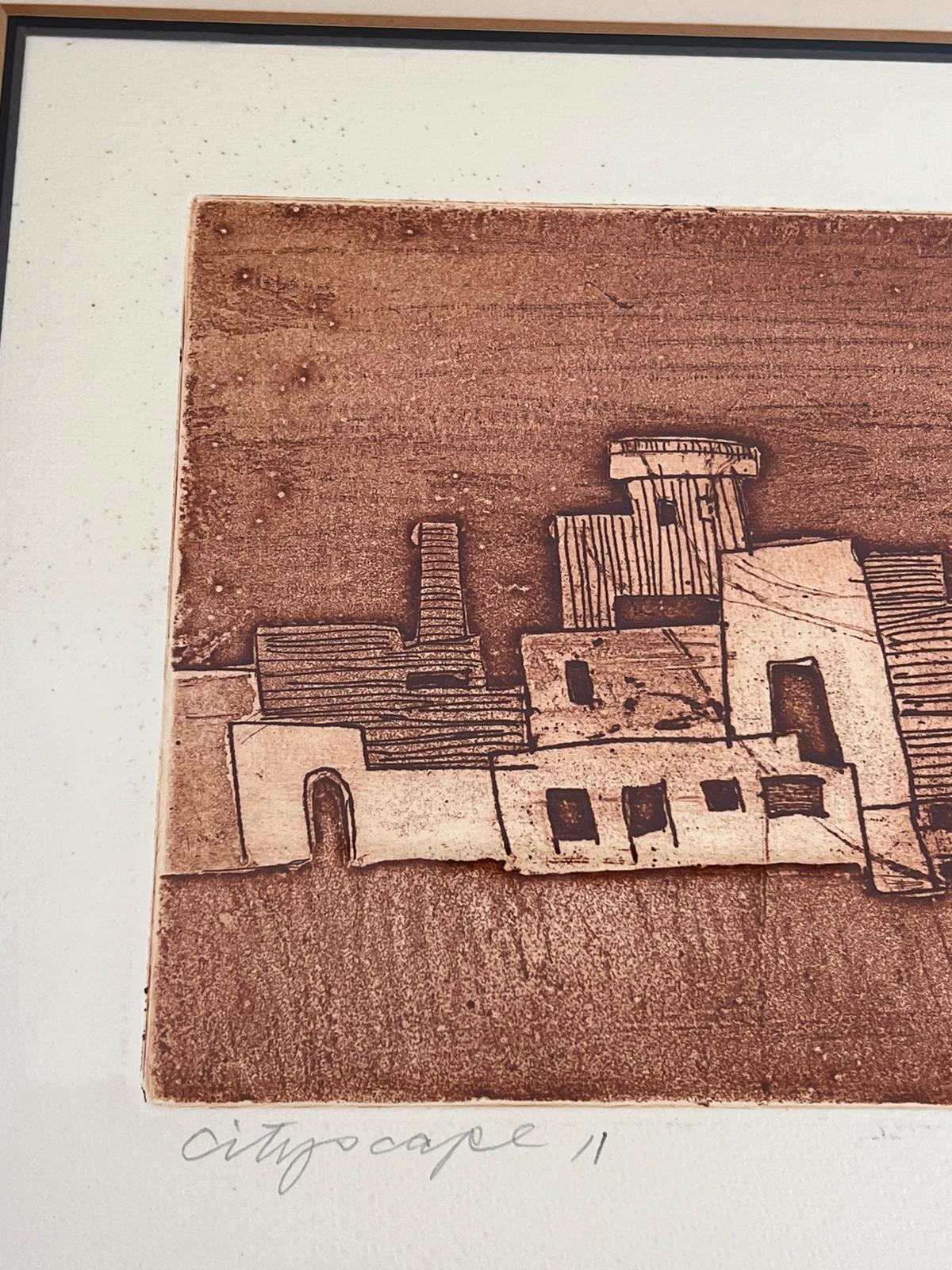 Signierter, nummerierter und gerahmter Soicher Marin Inc Cityscape-Druck von David (Holz) im Angebot