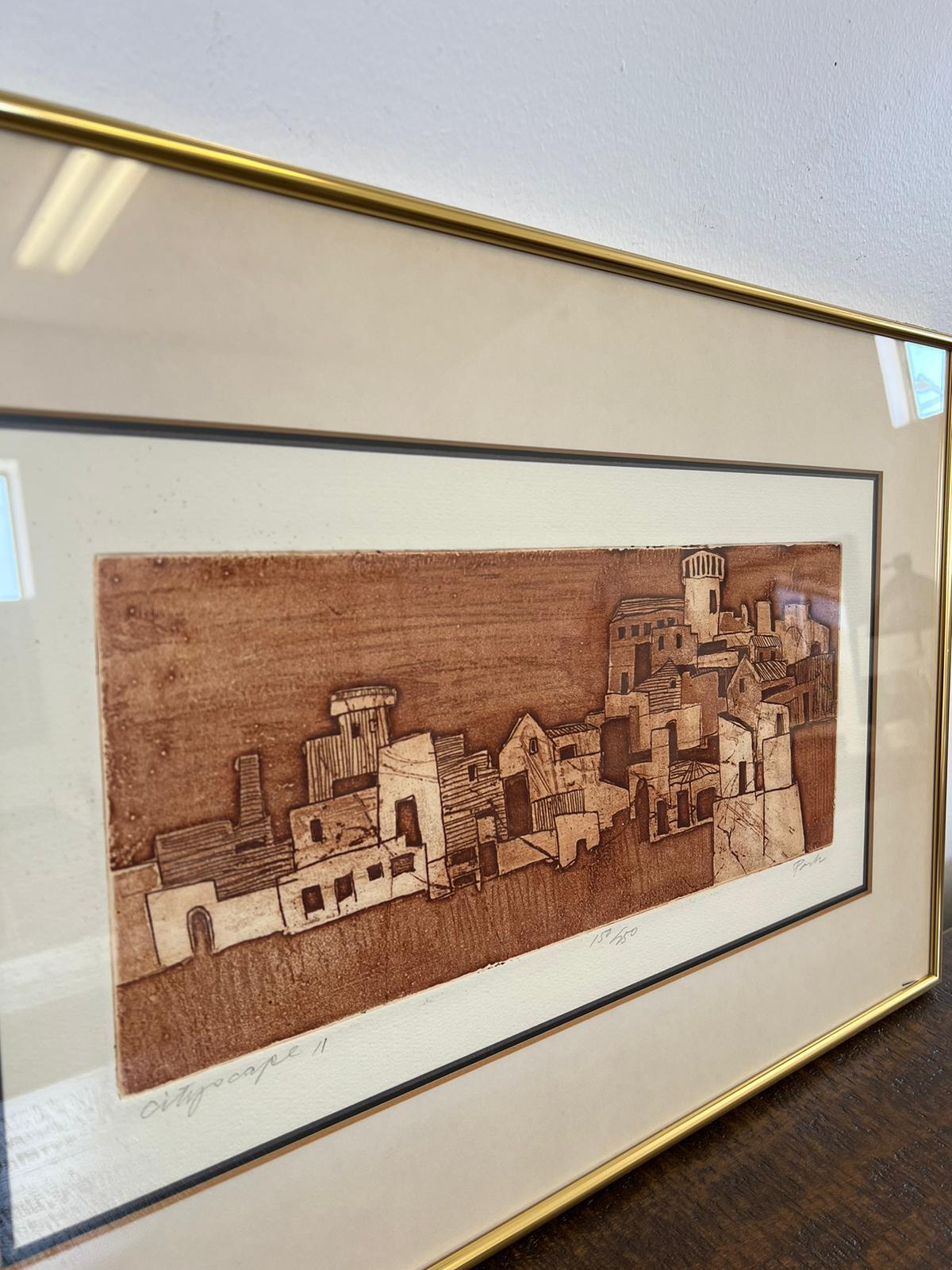 Signierter, nummerierter und gerahmter Soicher Marin Inc Cityscape-Druck von David im Angebot 2