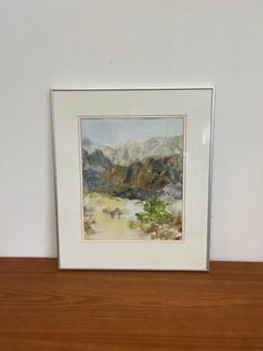 Vintage Signed Original Landscape Watercolor Framed Painting.