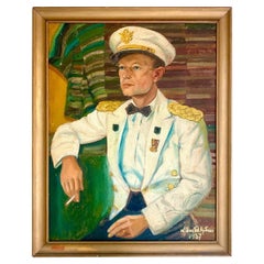 Vintage Signed Original Oil Portrait, 1937 Vintage Signed Original Oil Portrait, 1937