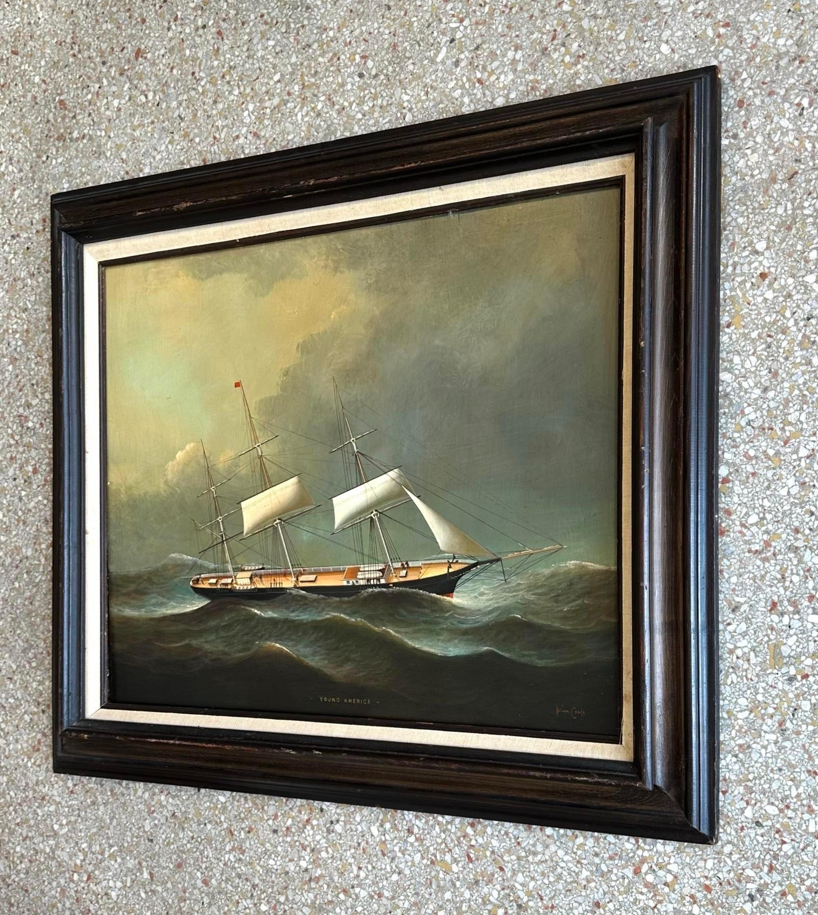 Huile sur toile originale vintage signée Bon état à west palm beach, FL