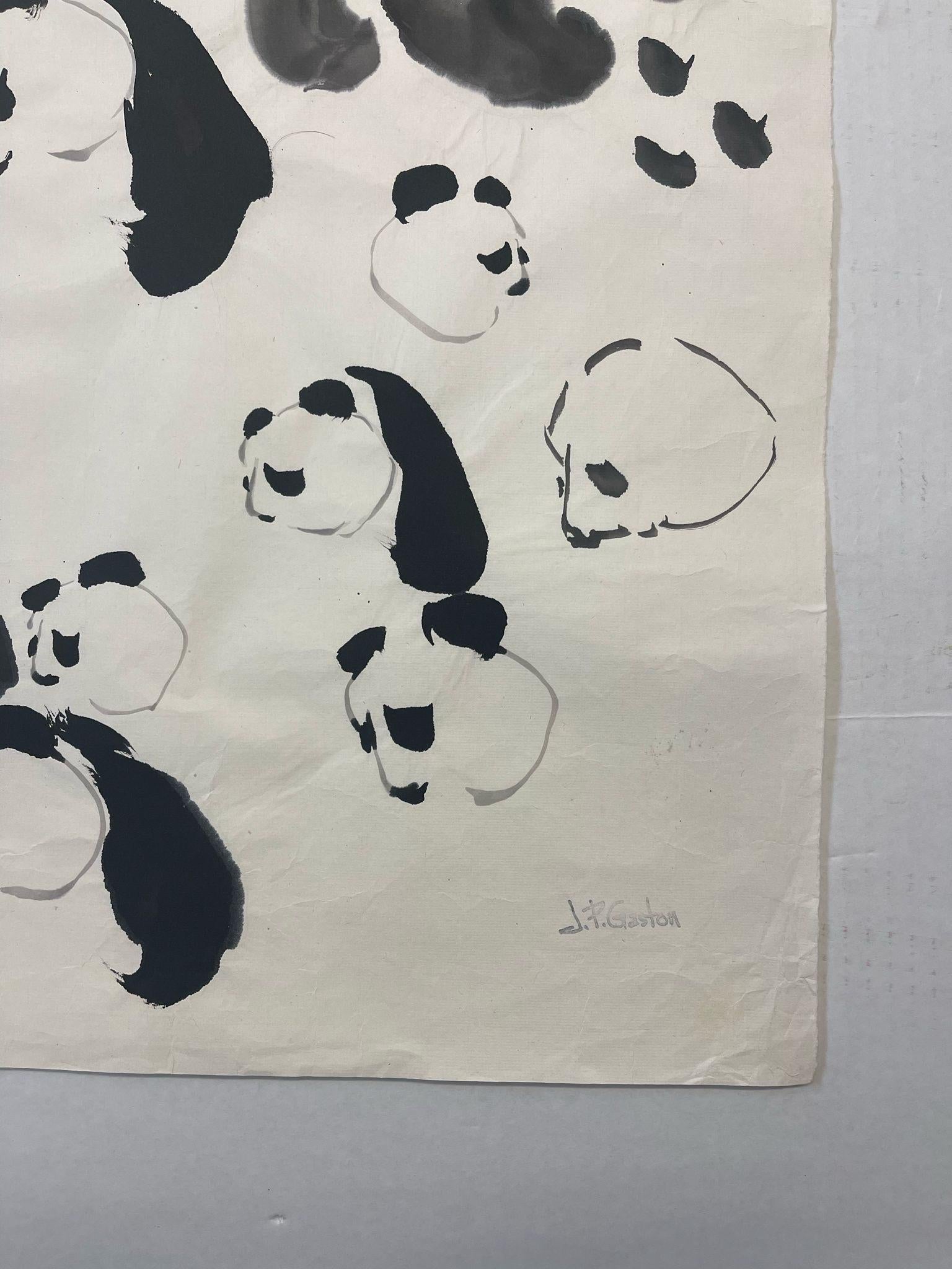 Vintage Signed Original Watercolor Painting of Panda Bear Study. In Good Condition For Sale In Seattle, WA