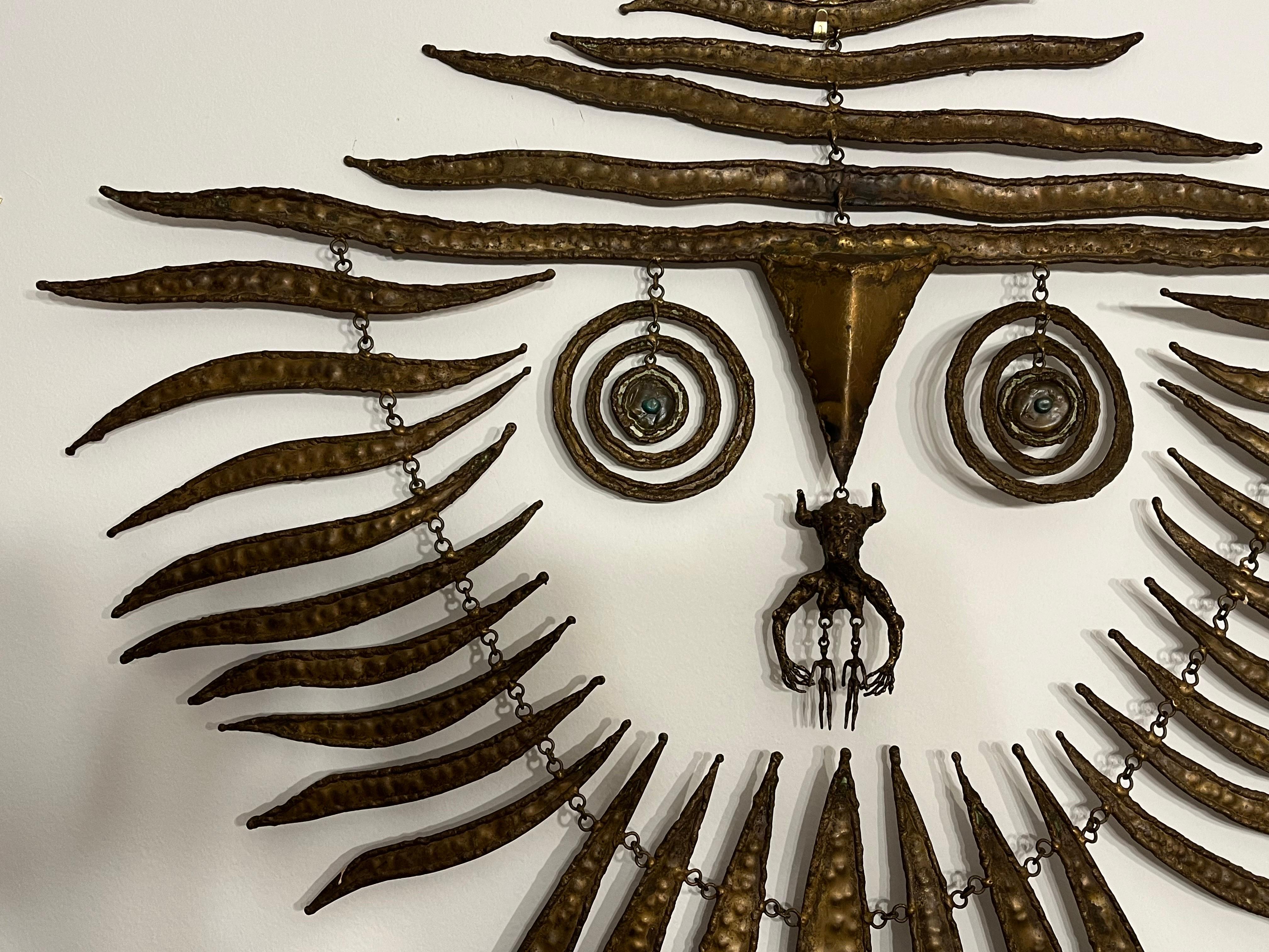 Vintage Signed Pal Kepenyes Brutalist Kinetic Sculpture with Minotaur and Face 9
