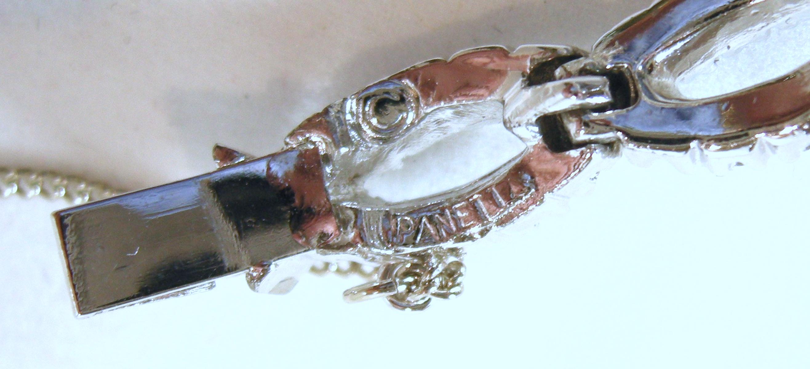 Women's or Men's Vintage Signed Panetta Crystal Bracelet For Sale