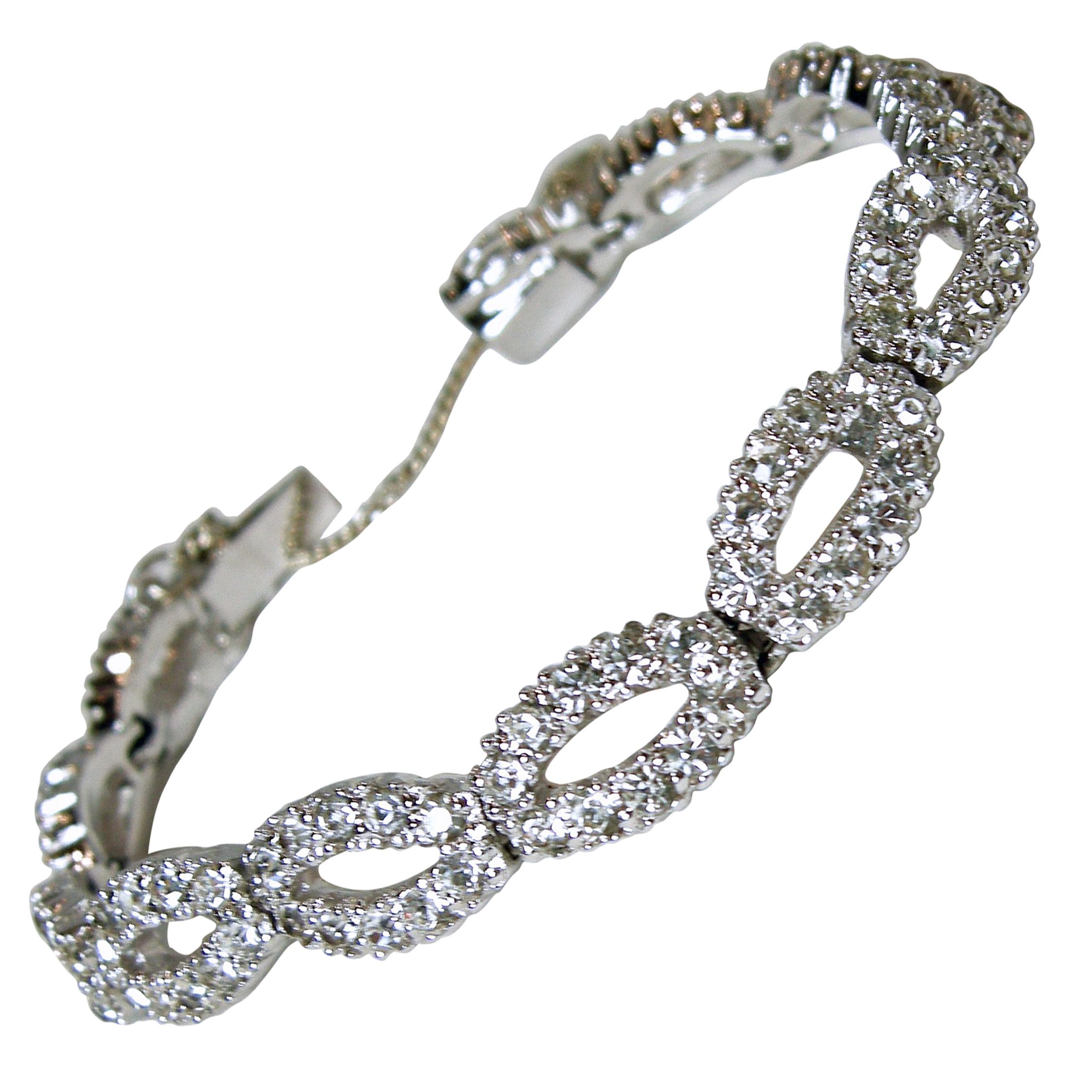 Vintage Signed Panetta Crystal Bracelet For Sale