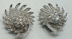 Vintage Signed Pennino Crystal Swirl Earrings