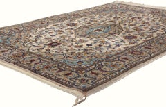 Vintage Signed Persian Shadsar Kashan Rug