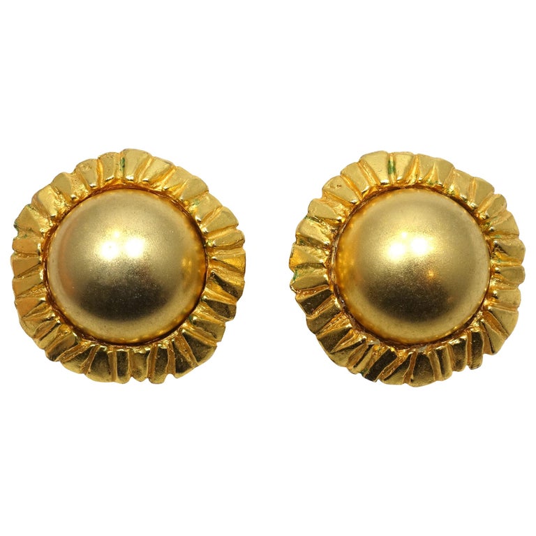 Vintage Signed Poggi Paris Clip Earrings For Sale at 1stDibs