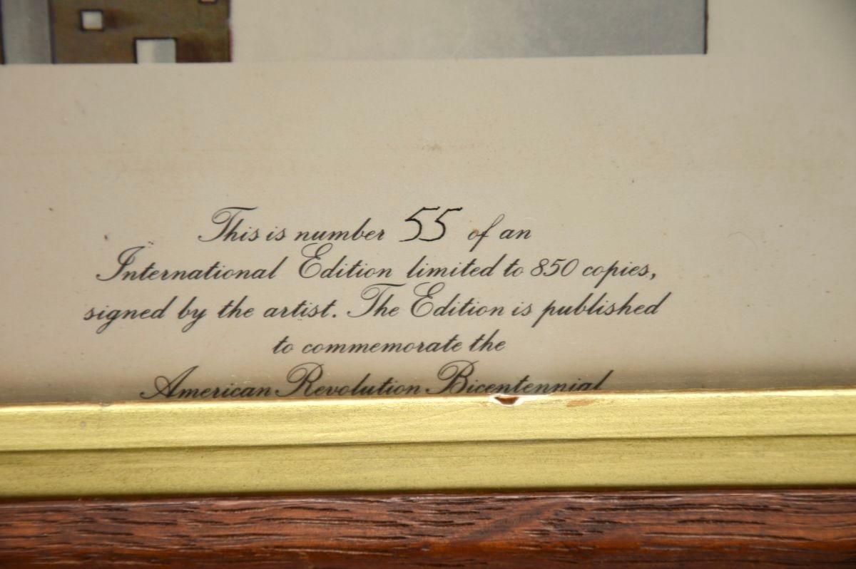 Vintage Signed Print from the American Revolution Bicentennial For Sale 4