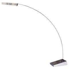 Lampada ad arco regolabile cromata vintage firmata Robert Sonneman, anni '70