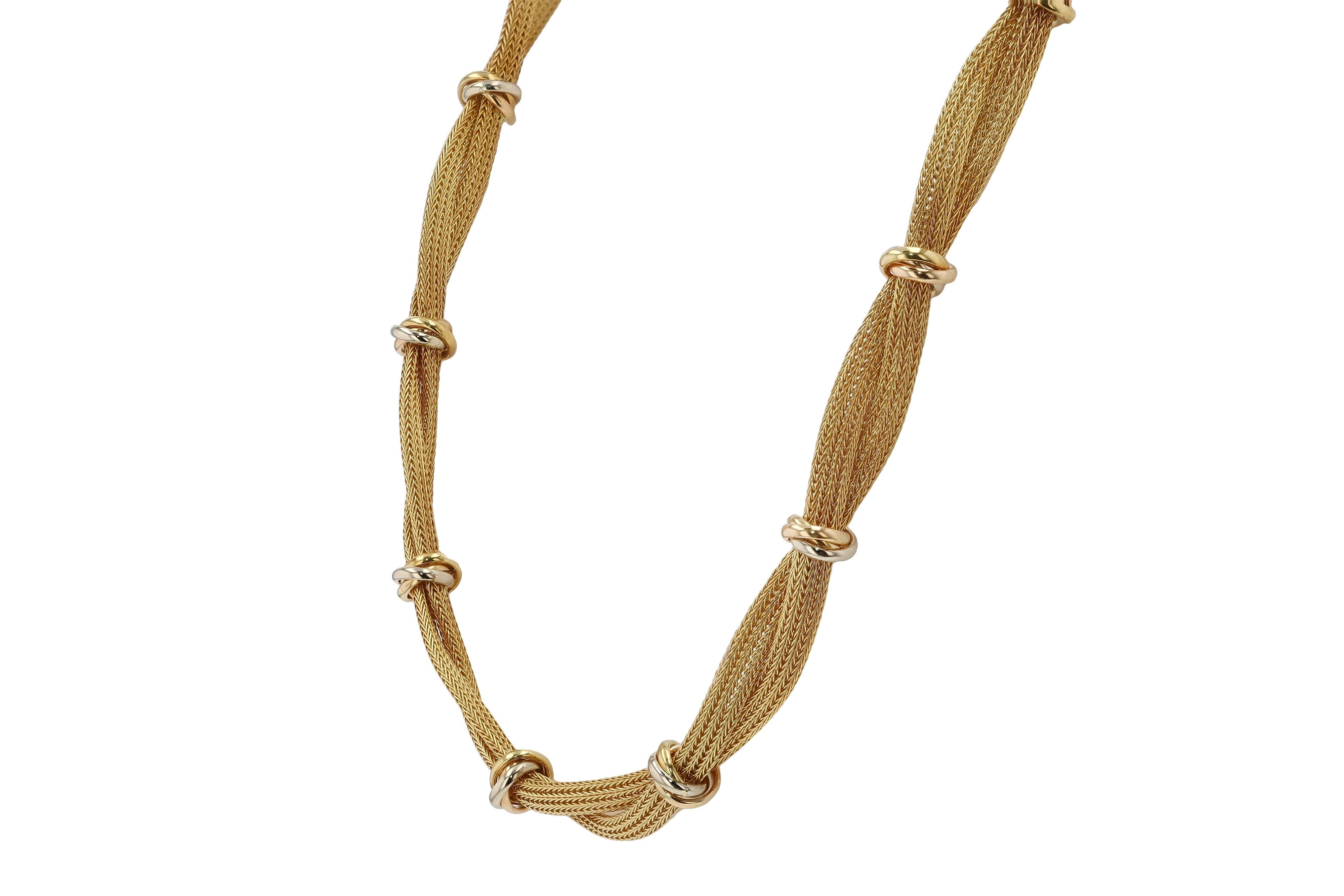 Vintage Signed Roberto Coin 18kt Yellow Gold Mesh Necklace In Good Condition For Sale In Santa Barbara, CA