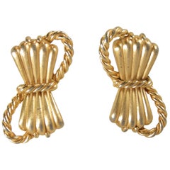 Vintage Signed Schiaparelli Bow Earrings
