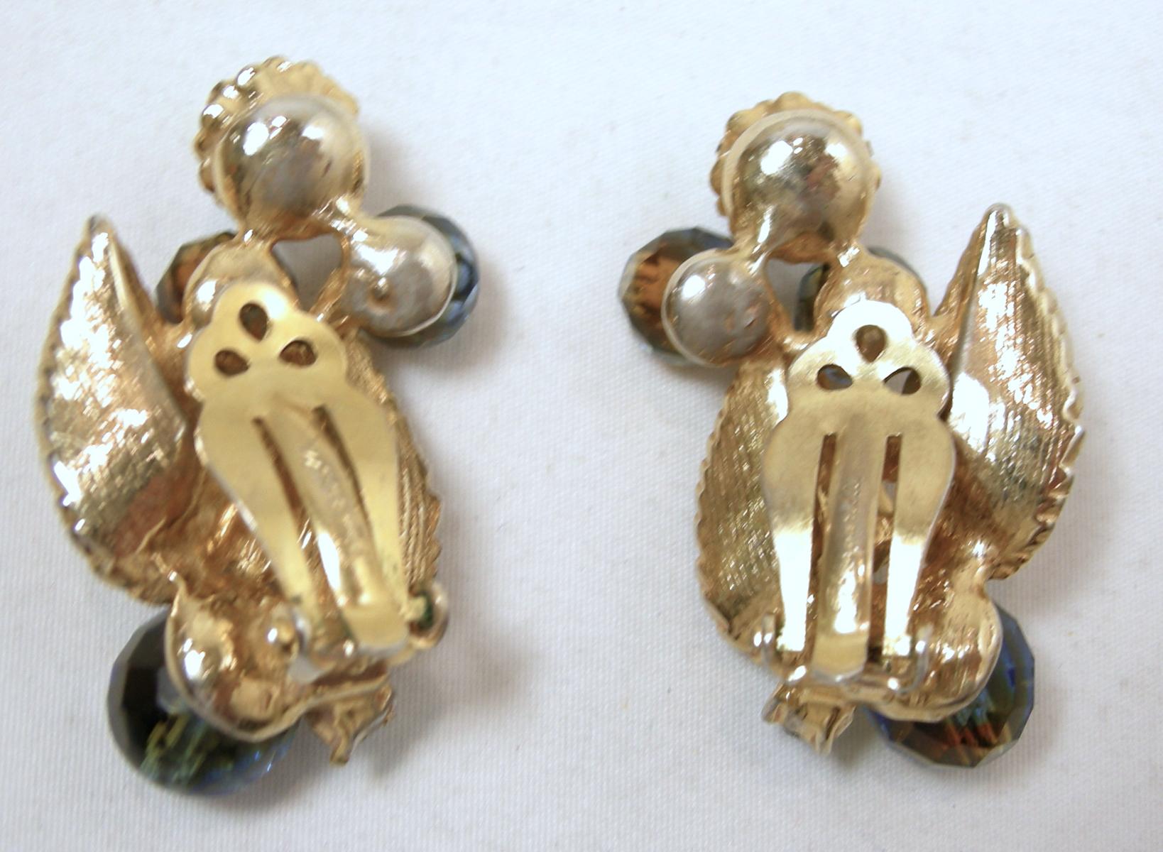 Vintage Signed Schiaparelli Earrings In Good Condition For Sale In New York, NY